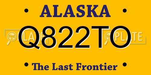 Q822TO Alaska License Plate