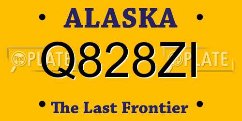 Q828ZI Alaska License Plate