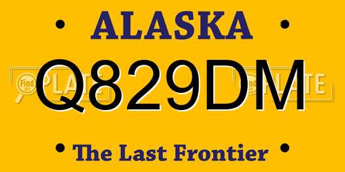 Q829DM Alaska License Plate