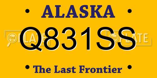 Q831SS Alaska License Plate