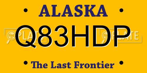 Q83HDP Alaska License Plate
