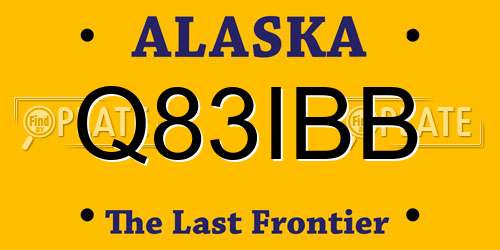 Q83IBB Alaska License Plate