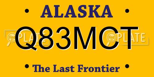 Q83MCT Alaska License Plate
