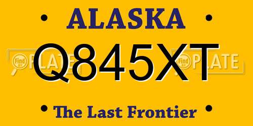 Q845XT Alaska License Plate