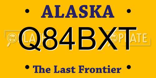Q84BXT Alaska License Plate