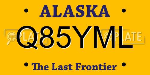 Q85YML Alaska License Plate