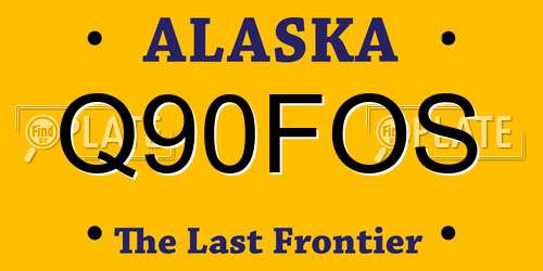 Q90FOS Alaska License Plate