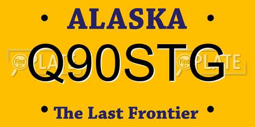 Q90STG Alaska License Plate