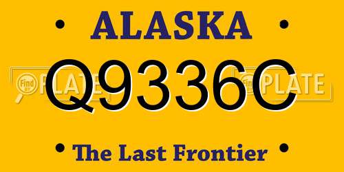 Q9336C Alaska License Plate