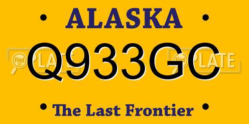 Q933GC Alaska License Plate