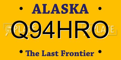 Q94HRO Alaska License Plate