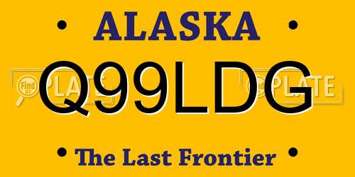 Q99LDG Alaska License Plate