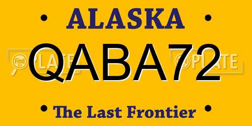 QABA72 Alaska License Plate
