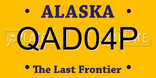 QAD04P Alaska License Plate