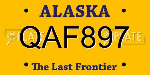 QAF897 Alaska License Plate