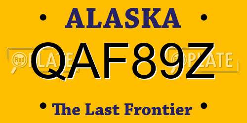 QAF89Z Alaska License Plate