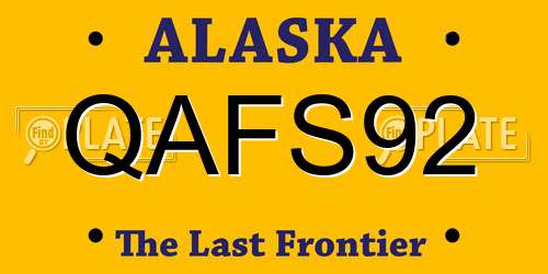 QAFS92 Alaska License Plate