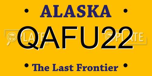 QAFU22 Alaska License Plate
