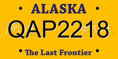 QAP2218 Alaska License Plate