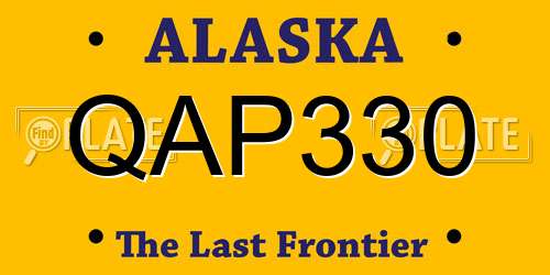 QAP330 Alaska License Plate