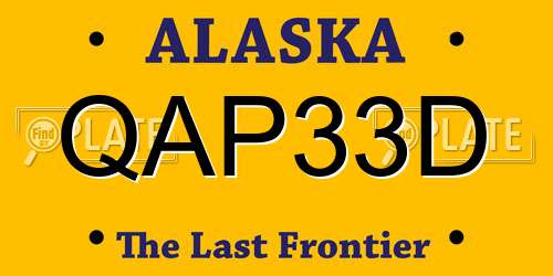 QAP33D Alaska License Plate