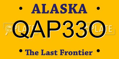 QAP33O Alaska License Plate