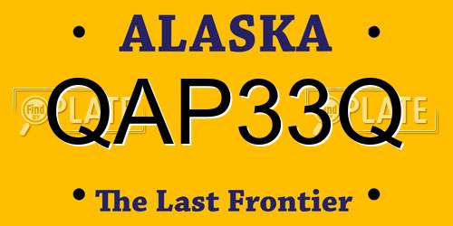 QAP33Q Alaska License Plate