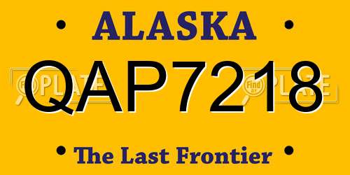 QAP7218 Alaska License Plate