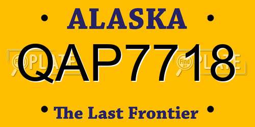 QAP7718 Alaska License Plate