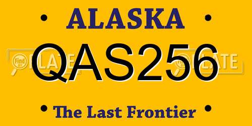 QAS256 Alaska License Plate