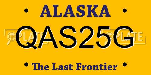 QAS25G Alaska License Plate