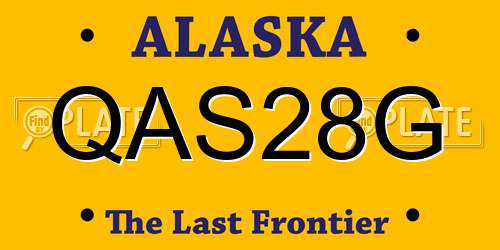 QAS28G Alaska License Plate