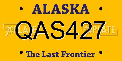QAS427 Alaska License Plate