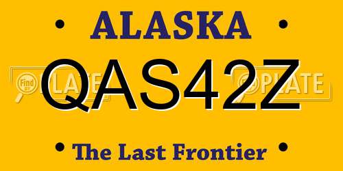 QAS42Z Alaska License Plate