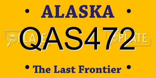 QAS472 Alaska License Plate