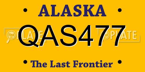 QAS477 Alaska License Plate