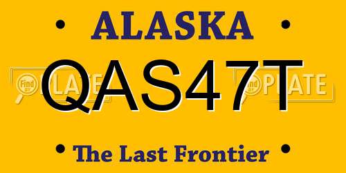 QAS47T Alaska License Plate