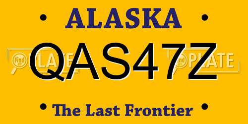 QAS47Z Alaska License Plate