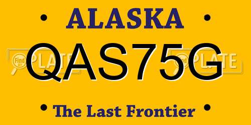 QAS75G Alaska License Plate