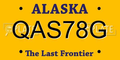 QAS78G Alaska License Plate
