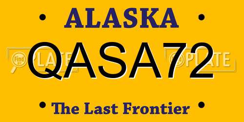 QASA72 Alaska License Plate