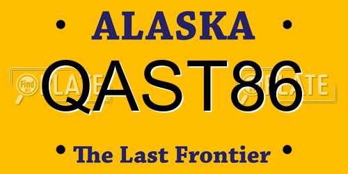 QAST86 Alaska License Plate
