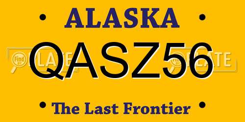 QASZ56 Alaska License Plate
