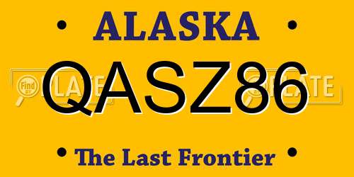 QASZ86 Alaska License Plate