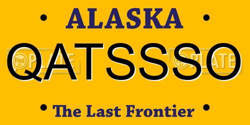 QATSSSO Alaska License Plate