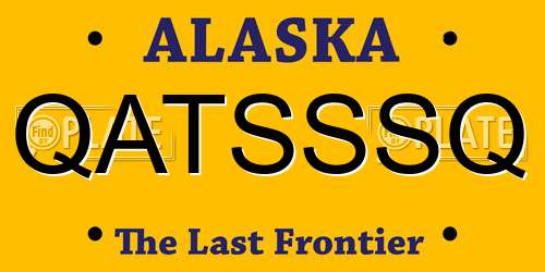 QATSSSQ Alaska License Plate