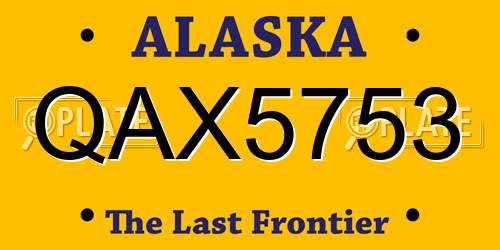 QAX5753 Alaska License Plate