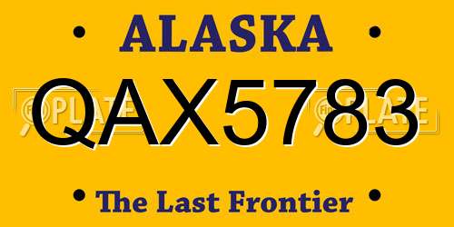 QAX5783 Alaska License Plate