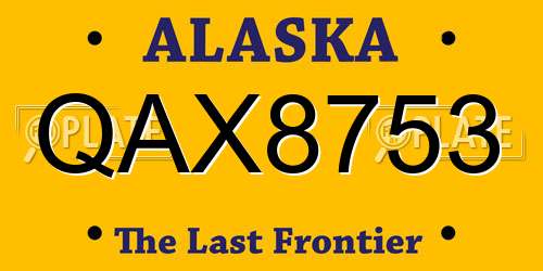 QAX8753 Alaska License Plate