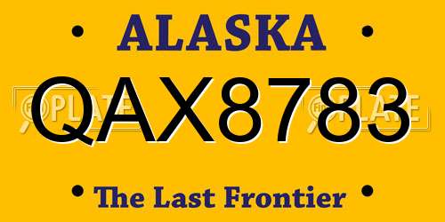 QAX8783 Alaska License Plate
